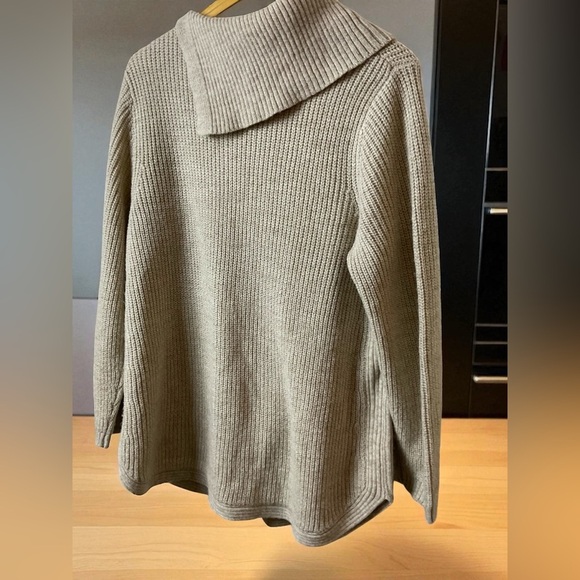 Alfani Taupe Cowl Neck Sweater with Button Accents - Picture 6 of 10